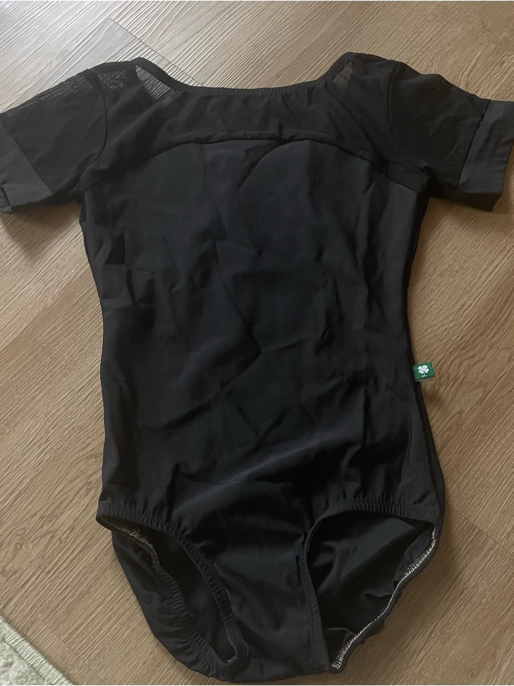 Lucky Leo Black Short sleeve leotard